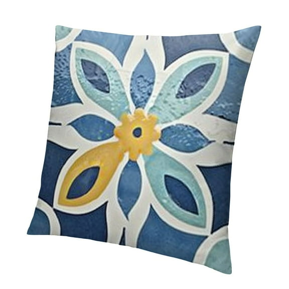 BANET Outdoor Waterproof Throw Pillow Covers  Floral Printed and Boho Farmhouse Outdoor Pillow Covers for Patio Funiture Garden White
