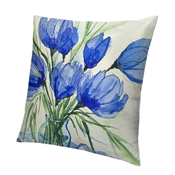BANET , Pasque-Flower Double Sided Square Throw Sofa Decorative Pillowcase 12x12in