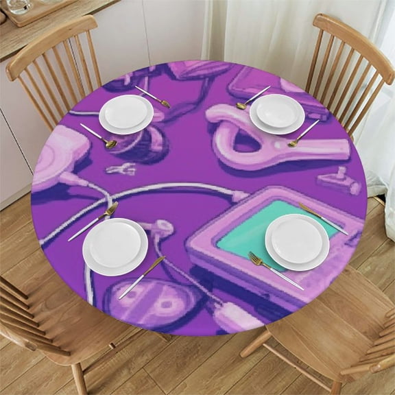 BANET Pattern Purple Round Decorative Tablecloth, Table, Coffee Table Tablecloth 31"-35