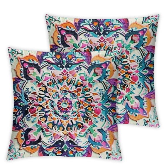 BANET Persian Ethnic Pattern Boho Pillow Cover Southwest Farmhouse Pillow Cover Home Decor Throw Pillow Case Cushion Cover for Sofa Couch 22x22in