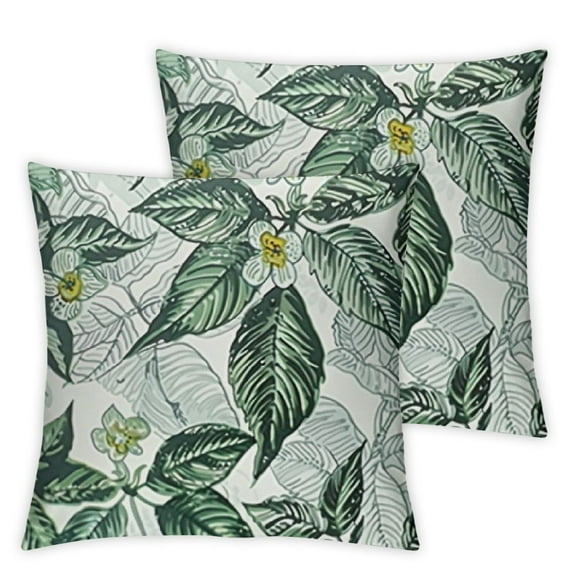 BANET Pillow Cases Queen Vintage White and Green Floral Bedding Elegant Peony Pillow Cases Set of 2 Shabby Rose Farmhouse Bedding 2Pcs 12x12in