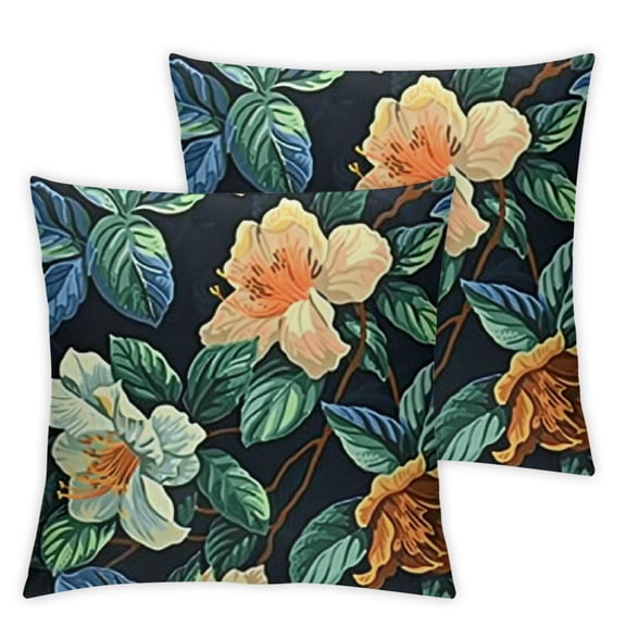 BANET  Pillow Cases Set of 2 Set Twin Shabby Black and Yellow Floral Bedding Elegant Peony Set Vintage Farmhouse Bedding Soft, 2Pcs 24x24in