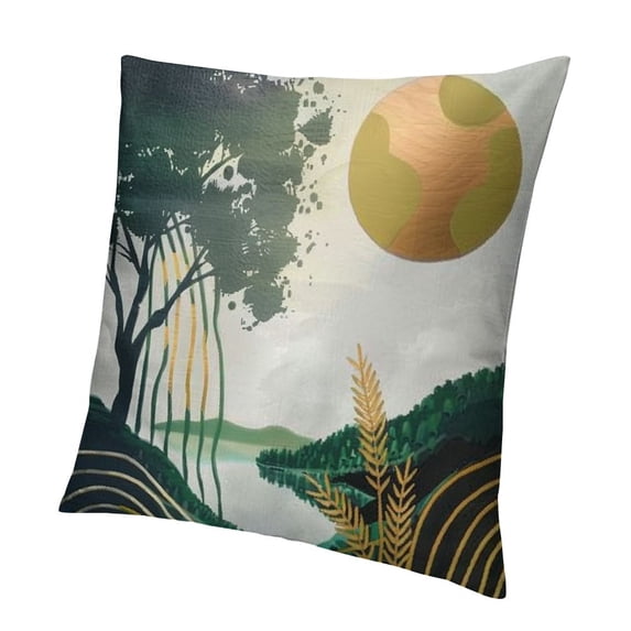 BANET Pillow Covers, Green Gold Decorations Throw Pillow Covers Short Plush Decorative Cushion Case for Couch Sofa Home 12x12in