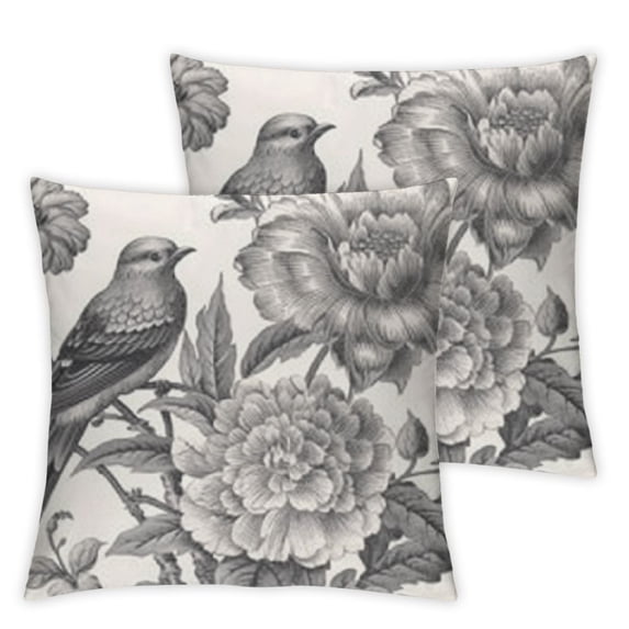 BANET Pillow Covers Set of 2 Floral Birds ative Throw Pillows for Sofa 20x20in