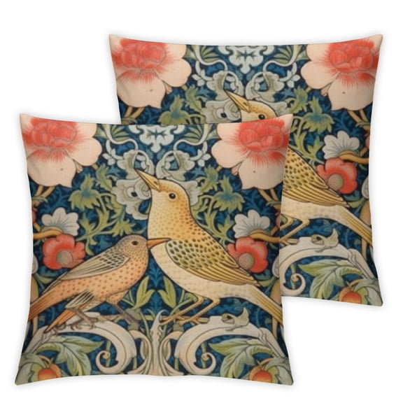 BANET Pillow Covers Set of 2, Sage Throw Pillow Covers Red Floral Cushion Case Home Decor for Couch Sofa 24x24in