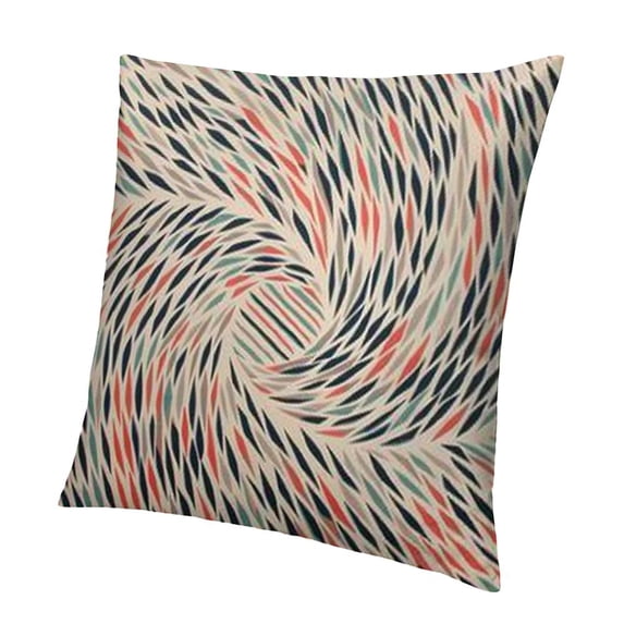 BANET Pillow Sham, Abstract Feather Wave Pattern with Retro Look and Colorful Short Lines Curves, Decorative Standard King Size Printed Pillowcase White