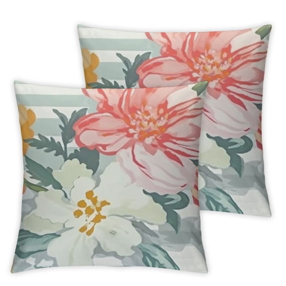 BANET Pillowcase for Hair and Skin Pillowcase Standard Size Flower Pattern Pillow Cases Cooling Pillow Covers with Envelope Closure Pillow Cases Set of 2 12x12in