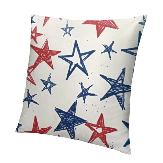 BANET Pillowcase for Couch Sofa Red Navy Blue Design White