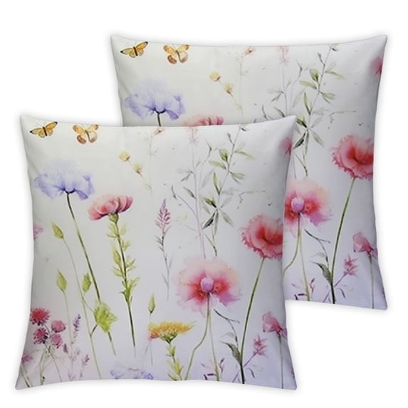 BANET Pillowcases Flowers Pattern Bed Pillow Covers Queen Size Pink Pillow Cover Set of 2 20x20in