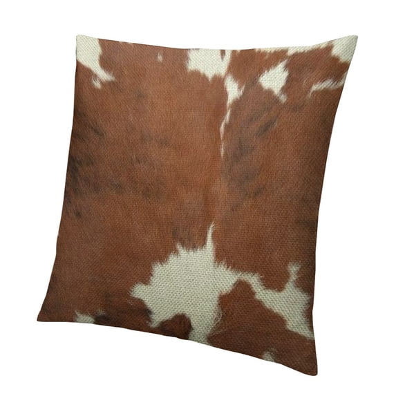 BANET Pillows Decorative Throw Pillow Cover Case Farm Animal Brown Print Pillow Case Square Cushion Cover for Sofa Bedroom White