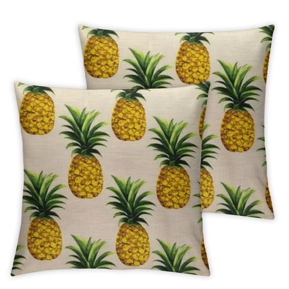 BANET Pineapple Cushion Cover Throw Pillow Case Sham Square Pillowcase for Lounge Saloon Decorations Decor Decorative Pillow Cases Set of 2 22x22in