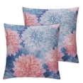 thumbnail image 1 of BANET Pink Blue Flowers Pillowcase for Hair and Skin, Pillow Cases Cover Hidden Zipper, Hypoallergenic Pillow Cases Set of 2 24x24in, 1 of 7