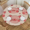 thumbnail image 1 of BANET Pink Kawaii Piggy Round Tablecloth, Pig Themed Party Decorations Tablecloths, Spill Proof Table Cloths for Picnic Camping Tabletop Decor 42"-46, 1 of 8
