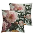 thumbnail image 1 of BANET Pink Throw Pillow Covers,Closeup of Pink Peonie Flower Decorative Pillow Covers Digital Printing Blended Fabric for Couch Sofa Bed Invisible Zipper 20x20in, 1 of 7