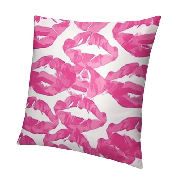 BANET Pink Throw Pillow Covers  Kiss Lips Decorative Couch Pillow Cases for Sofa Cushion Home 22x22in
