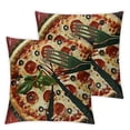 thumbnail image 1 of BANET Pizza Pack of 2, of Retro Inspired of Italian Food with , Zippered Double-Side Digital Print Decor, 18x18in, 1 of 7