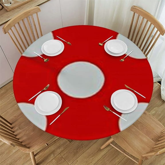 BANET Polka Dots Cloth Repeat Round Spots Tablecloth Classic Simple Round Tablecloths for Dining Room, Party, Banquet 46"-50