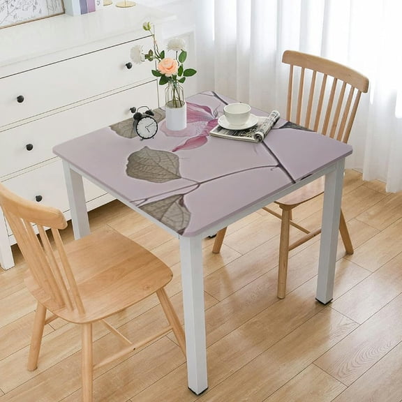BANET Polyester Tablecloths for Rectangle Tables Floral Print Hem Stitch Dining Table Cover | Decorative Washable Tablecloth for Home, Kitchen & Dining white