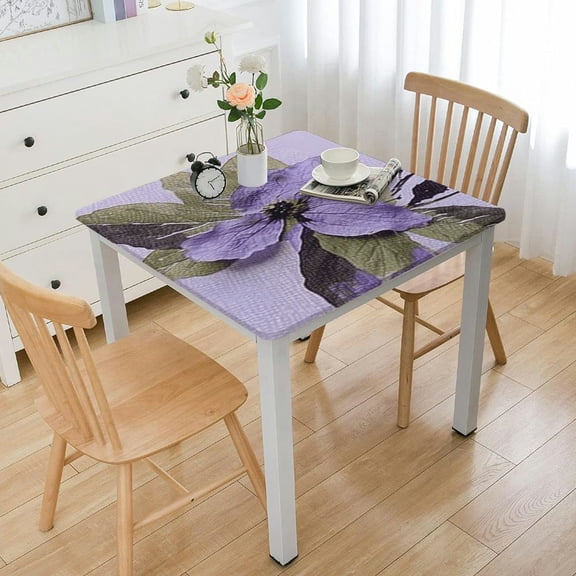 BANET Polyester Tablecloths for Rectangle Tables Floral Print Hem Stitch Dining Table Cover | Decorative Washable Tablecloth for Home, Kitchen & Dining white