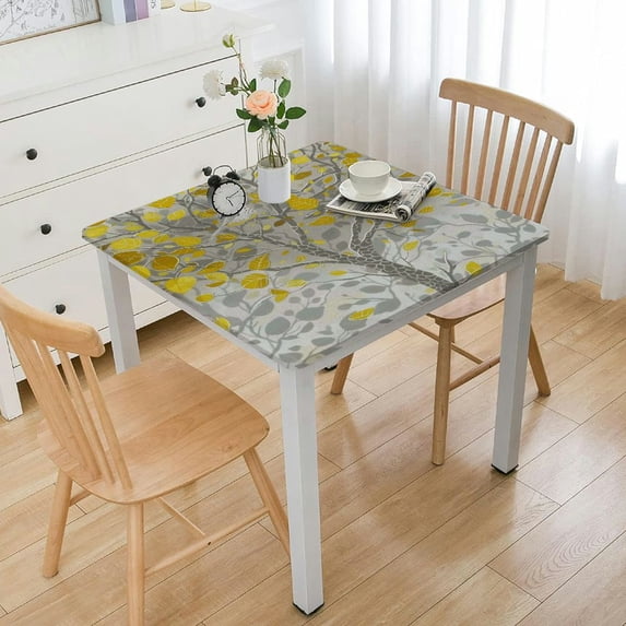 BANET Printed Square Tablecloth Wedding -Animal Print Table Cover Square Yellow Green White