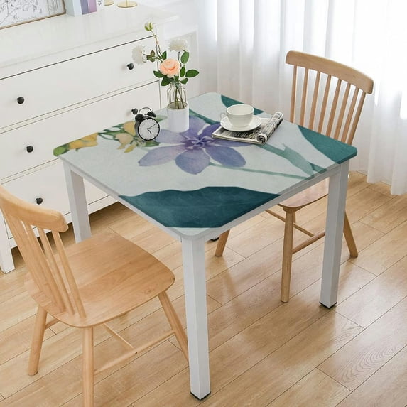 BANET Purple Pink Table Cloth Square Tablecloth Flower Floral Table Cover Soft Resistant Table Cloth Decorative Outdoor Tablecloth for Dining Indoor and Outdoor white
