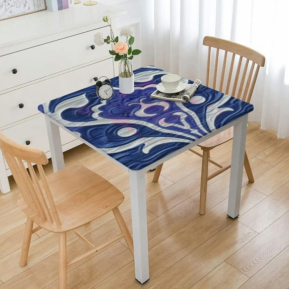 BANET Rectangle Polyester Tablecloth Printed and Spill Proof Table Cover for Home and Kitchen white