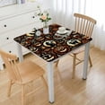 thumbnail image 1 of BANET  Rectangle Polyester Tablecloths, Black Orange Check Plaid with Cat Decorative Machine Washable Table Covers for Wedding Kitchen Dinning Banquet Parties Tabletop Jack O' Lantern Halloween White, 1 of 7