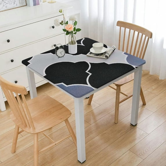 BANET Rectangle Table Cloth, Waterproof Stain Resistant Washable Tablecloth, Moroccan Polyester Table Cover for Dining, Indoor and Outdoor White