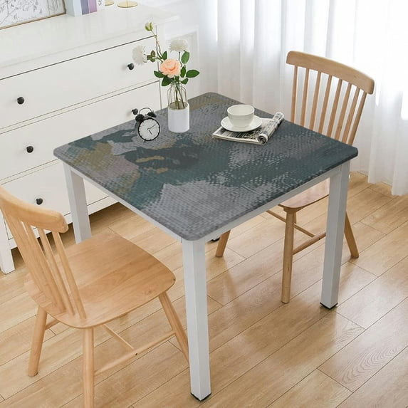 BANET Rectangle Tablecloth, Abstract Beach Sea Boho Summer Waterproof Wrinkle Resistant Dinning Table Cloth Cover for Outdoor and Indoor white