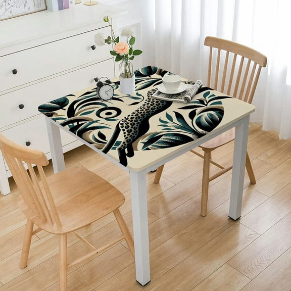 BANET Rectangle Tablecloth Animal Print Tropical Plants Art Table Cloth Dust-Proof Table Cover for Party Table Cover Kitchen Dinning