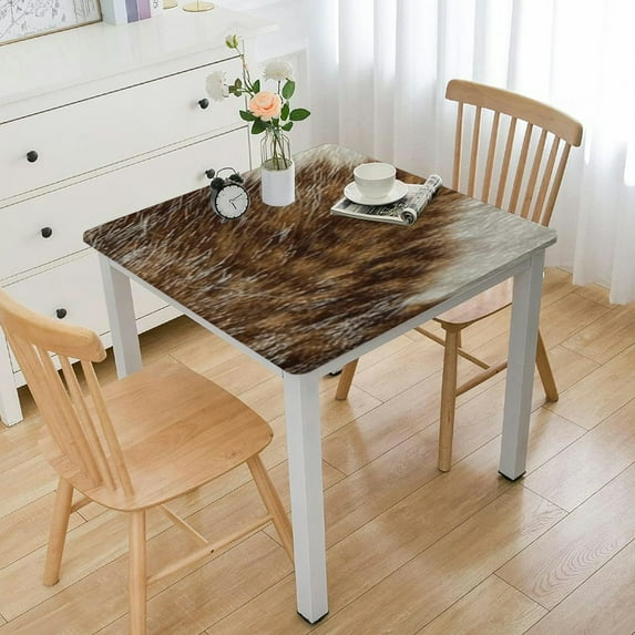 BANET Rectangle Tablecloth, Brown White Close Square Table Cloth Washable Table Cover for Kitchen Dining,,,Christmas, white