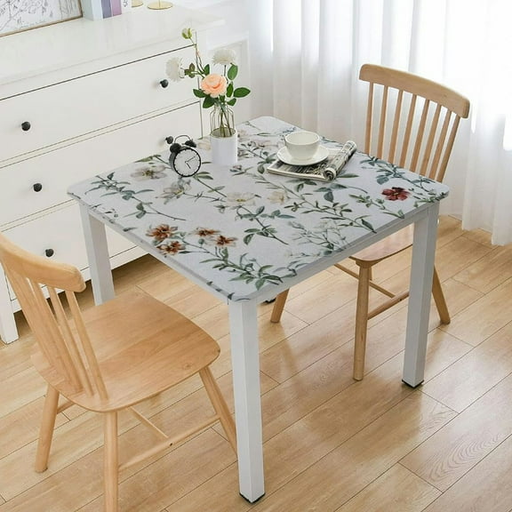 BANET Rectangle Tablecloth Oil Cloth Table Cover Square Waterproof Tablecloths Spillproof Wipeable Table Cloth for Kitchen Table white