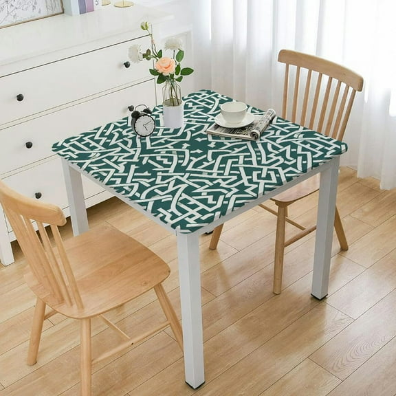 BANET Rectangle Tablecloths Geometric Pattern- Table Cloths Wrinkle Free Table Covers for Party Wedding Camping (Rectangular/Oblong White