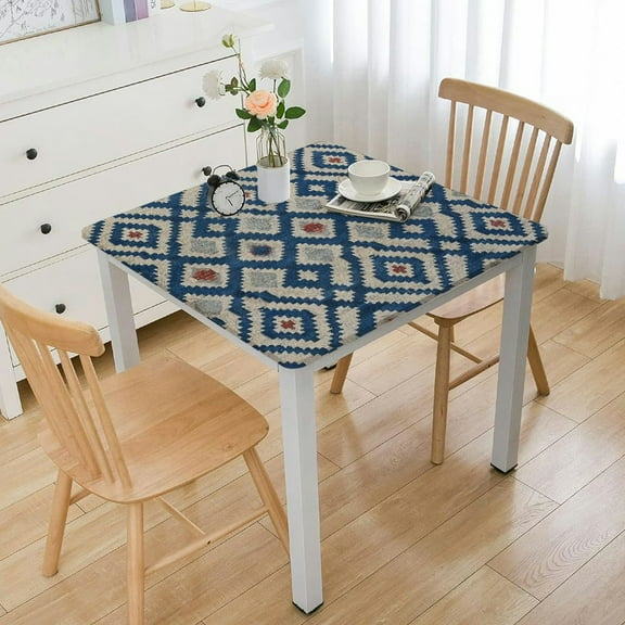 BANET Rectangle Tablecloths Thick Knitted Textured Cotton Linen Wrinkle Free Decorative Square Table Cover for Kitchen Dining White