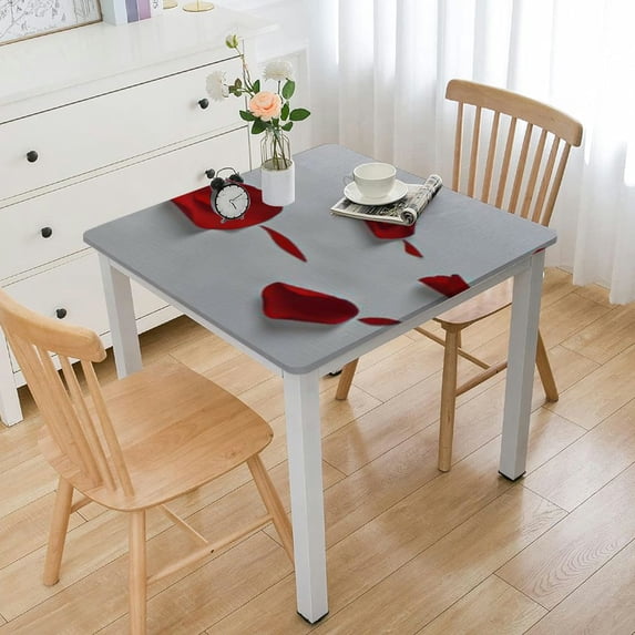 BANET Rectangle s Day Tablecloth Waterproof & Stainproof Tablecloths, Red Love Heart Table Cloth Washable Polyester Wrinkle-Free Fabric Holiday Table Cover for Dining/Party/Wedding white