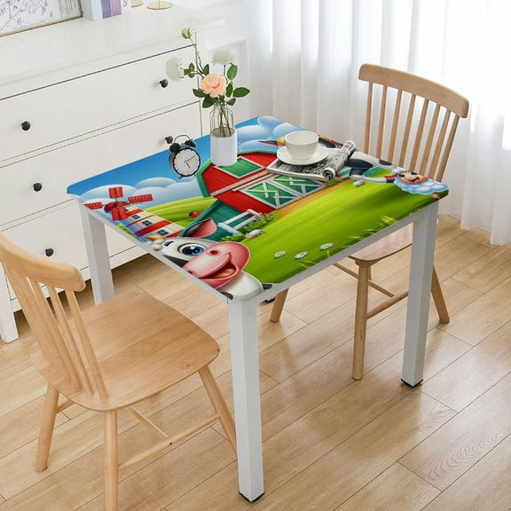 BANET Rectangular Table Cover, Farmhouse Fun Barnyard Animal Print Party Tablecloth for Wedding, ,