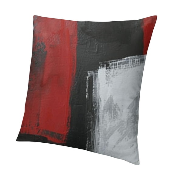 BANET Red and Black Throw Pillow Covers - Grey Abstract Art Painting Pillowcase Modern Decorative Cushion Cover for Sofa Bedroom Living Room Décor 24x24in