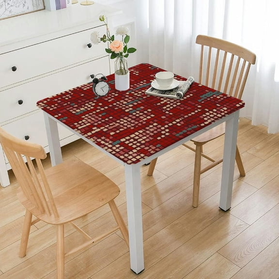 BANET Red Persian Floral Square ,Traditional Oriental Boho Thicken Table Cloth,Washable Wrinkle-Free Tables Cover for Kitchen Daily Dinning Party Indoor Outdoor Tabletop Decor 40*40