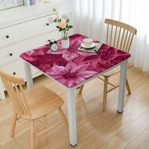 BANET Red Scroll Christmas with Backing, and Holly Damask Look Back white