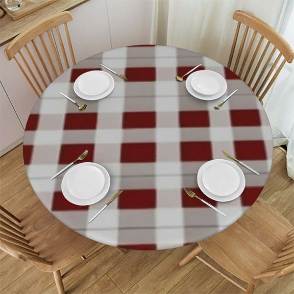 BANET Red Watermelon Print Polyester Tablecloth Waterproof Table Cloth, Table Cover for Dining Room Round Table Cover 54"-58