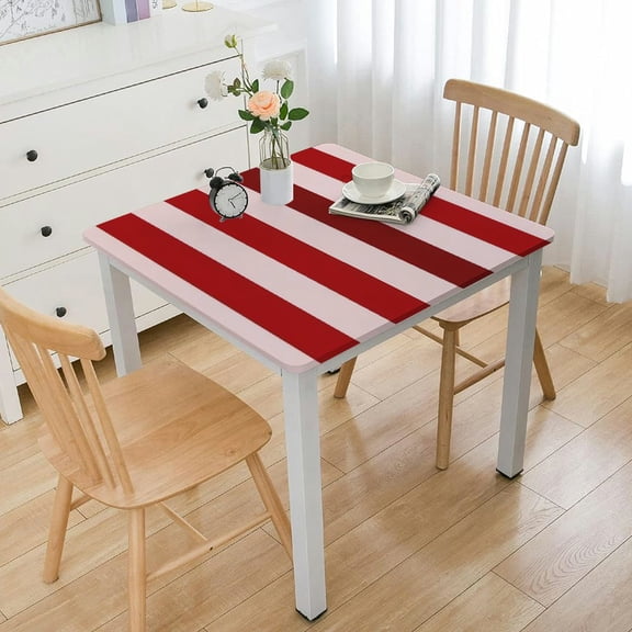 BANET   Red and White Striped Tablecloth Stripe Table Cover Carnival Circus Tablecloths Waterproof Rectangle Tablecloth for Holiday Party Picnic Decoration white