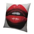 thumbnail image 1 of BANET Red and Black Throw Pillow Cushion Cover, Cosmetic in Colors of , Decorative Square Accent Pillow Case 12x12in, 1 of 5