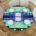 thumbnail image 1 of BANET Round Table Cloth Elastic Tablecloth, Waterproof Stain Resistant Elastic Stretch Tablecloth with Abstract Geometric Tie Dye, Wipe Clean Table Cover for Indoor and Outdoor 42"-46, 1 of 8
