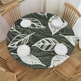 thumbnail image 1 of BANET Round Vinyl Fitted Tablecloth with Flannel Backing Elastic Edge Design Table Cover Waterproof Oil-Proof PVC Table Cloth Stain-Resistant Wipeable for Round Table 46"-50, 1 of 8