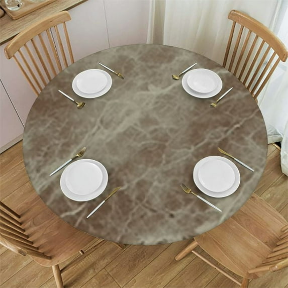 BANET Round Waterproof Table Cover Elastic Tablecloth Fitted Table Cover Elastic Edged Table Cover, Fits Round Tables 31"-35