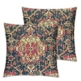 thumbnail image 1 of BANET Rust Red Ethnic Throw Pillow Covers Carpet Vintage Decorative Pillows Square Pillow Cases Accent Home Decor for Bedroom Couch Sofa Porch Set of 2 24x24in, 1 of 7