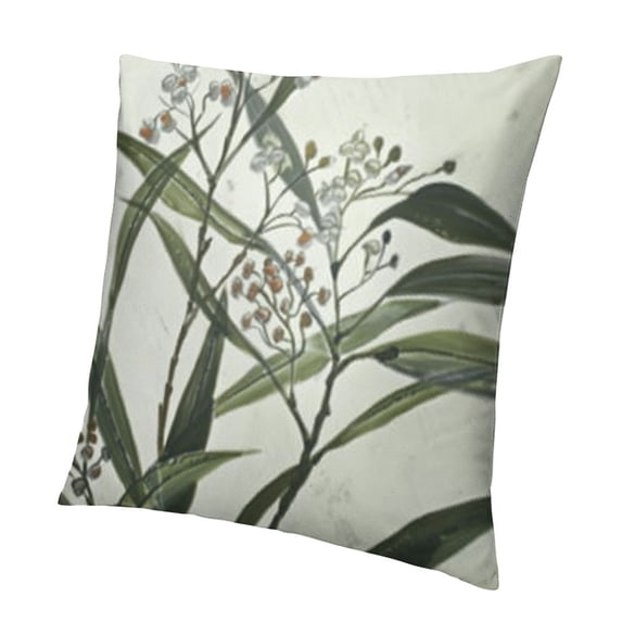 BANET Sage Green Flower Pillow Cover Minimalist Modern Throw Pillow Cover Square Cushion Covers for Outdoor Couch Sofa Living Room Home Decor White