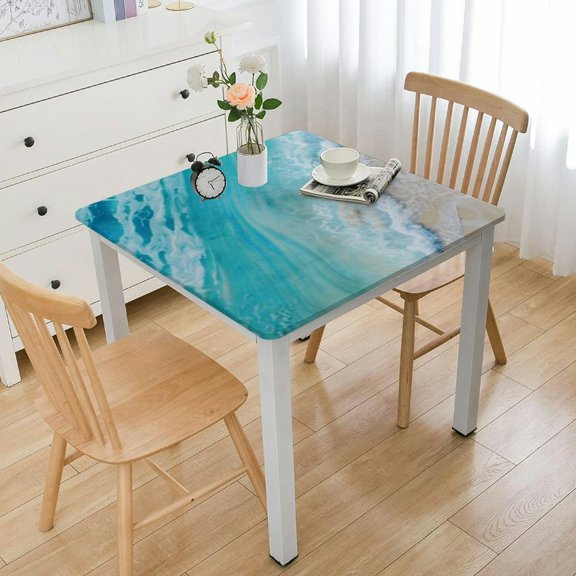 BANET Sea Sea Ocean Dining Table Cloth Anti-Stain Table Cover for Kitchen Dinning Room Coffee Store white