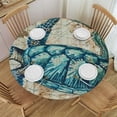 thumbnail image 1 of BANET  Sea Turtles Round Fitted Tablecloth, Animal Elastic Tablecloth for Round Tables, Waterproof Wipeable Table Cover Fits Round Tables 31"-35, 1 of 8