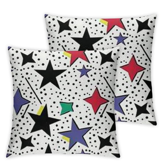 BANET Set of 2 Geometric Cushion Covers Set,Retro Round Half Moon Triangle Shapes Artwork Throw Pillow Covers Colorful Graphic Pillow Covers Abstract 12x12in